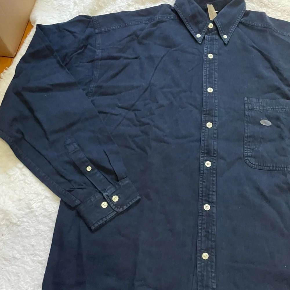 Men's Navy Blue Button-Down Shirt - Picture 5 of 13